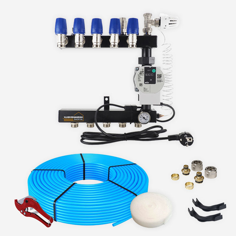 Vloerverwarmingset - 8 groeps (70m2 - 80m2)