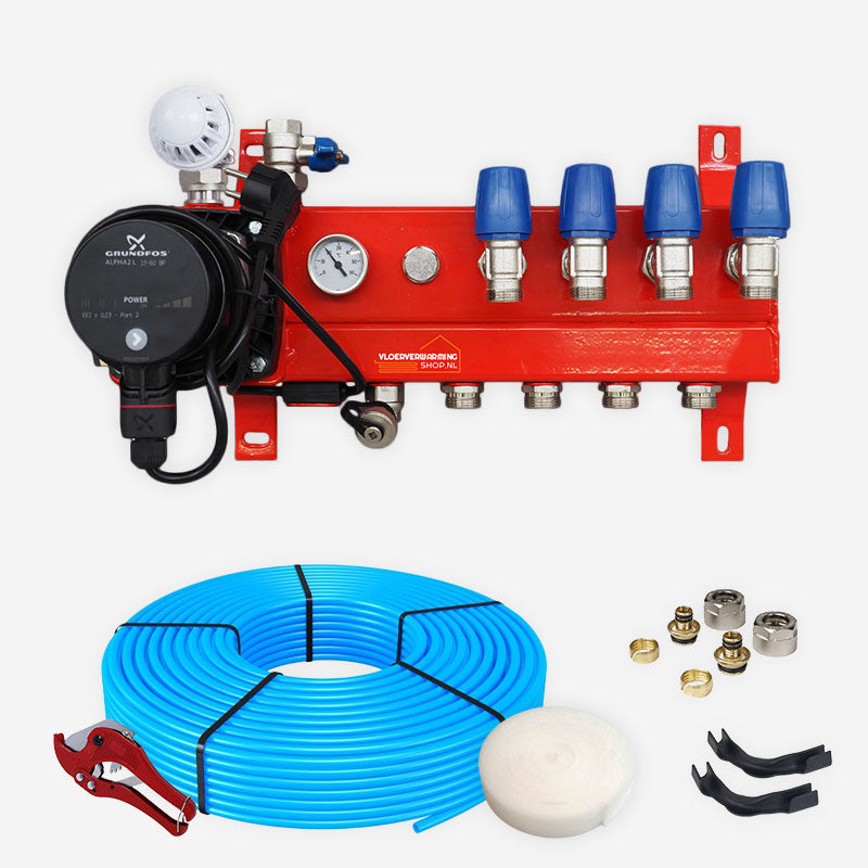 Vloerverwarmingset - 11 groeps (100m2 - 110m2)