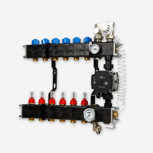 VTE Composiet Verdeler met pomp - 6 groeps