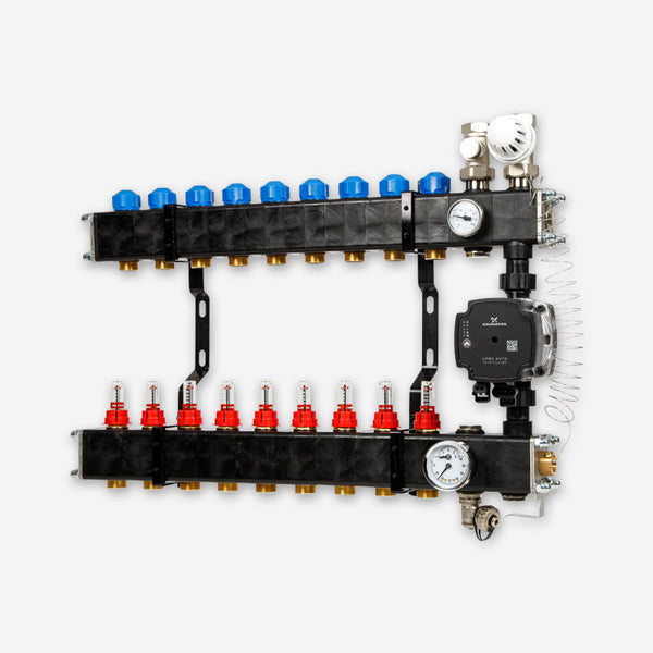 VTE Composiet Verdeler met pomp - 9 groeps